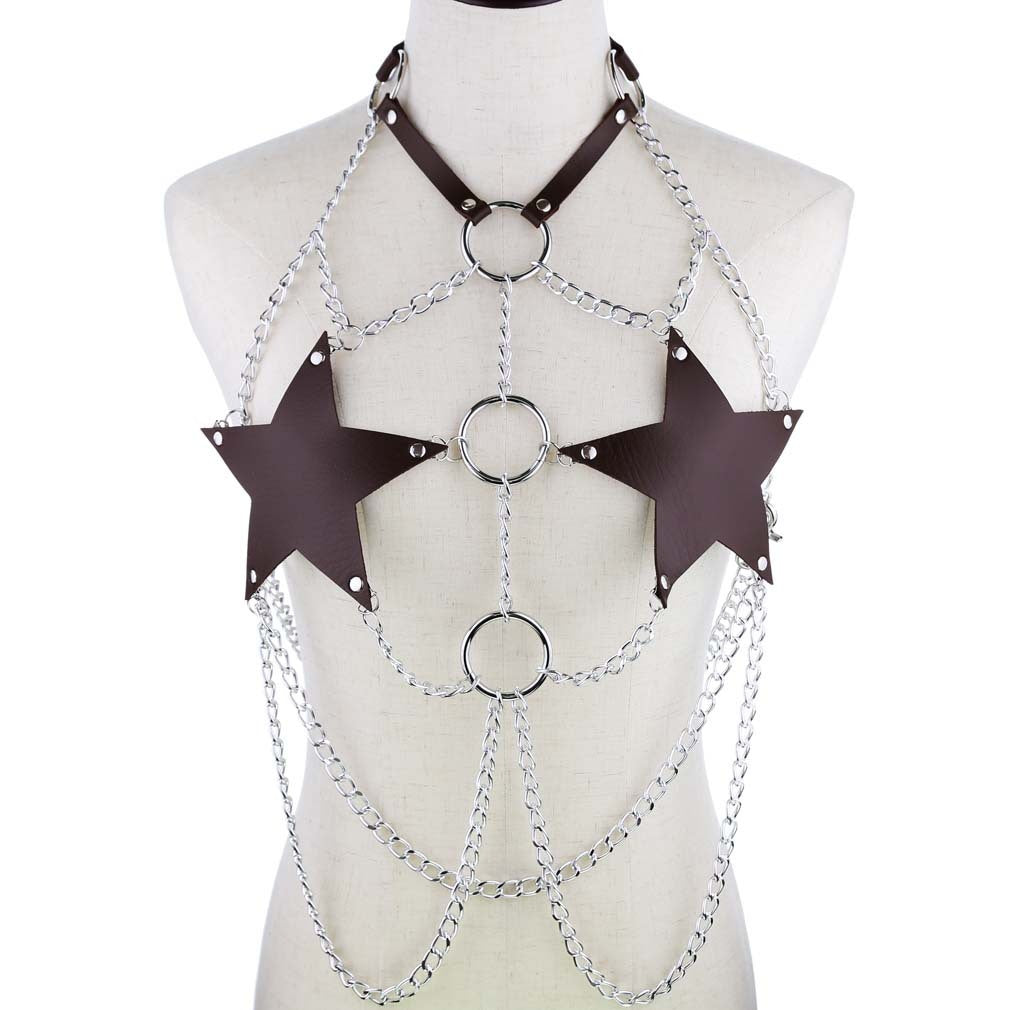 Leather Star Body Chain