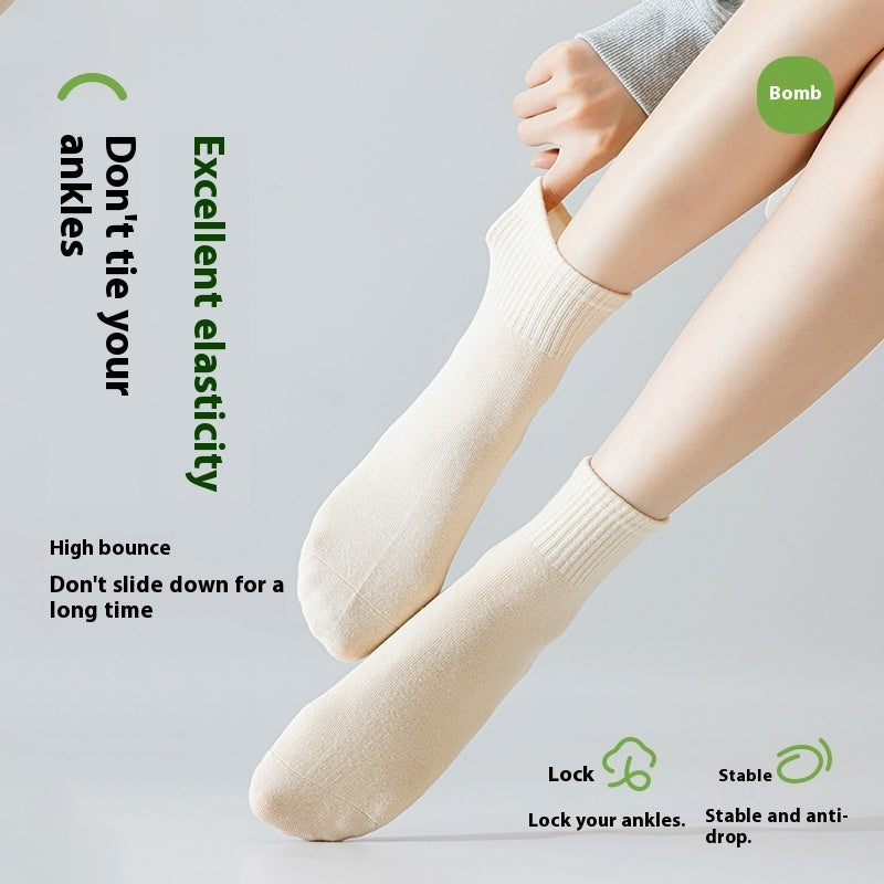 Summer Thin Pure Cotton Deodorant Sweat Absorbing Sports Tube Socks