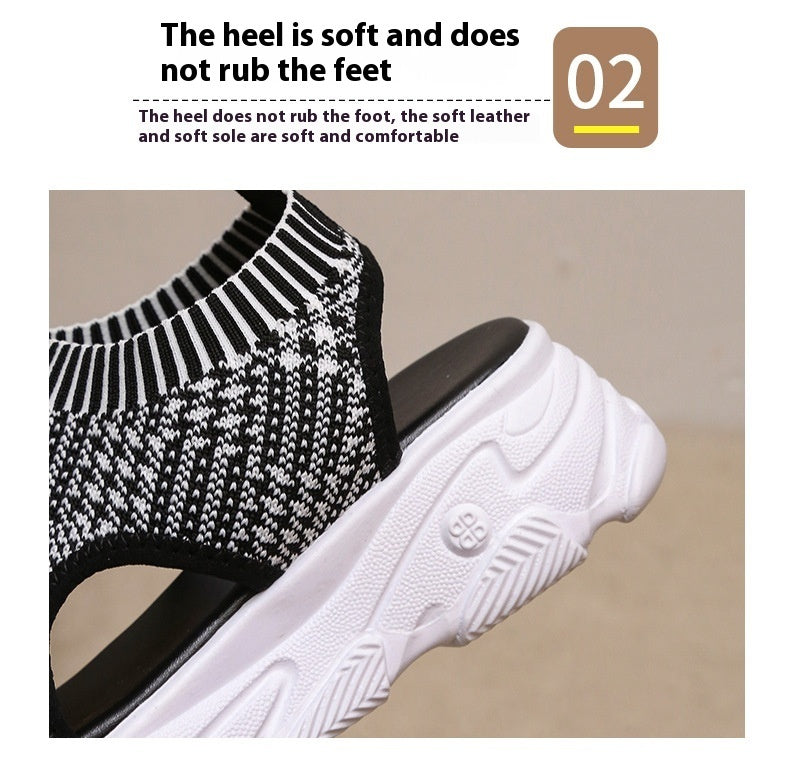 Summer Fashion Casual Woven Mid Heel Sports Platform Sandals