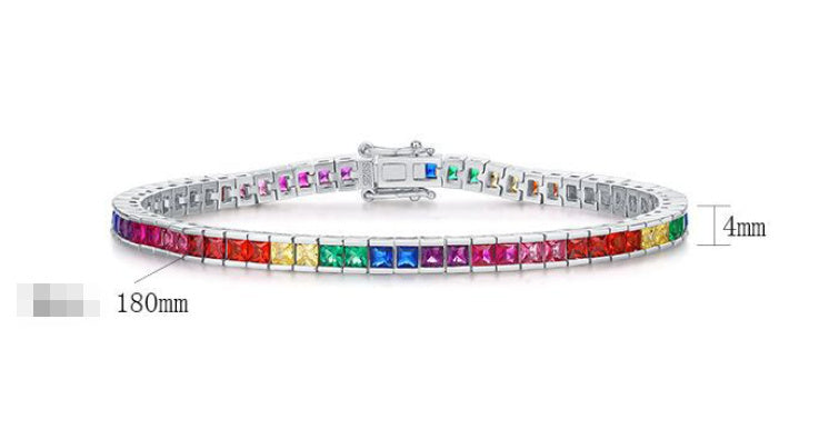 Rainbow S925 Silver Zircon Bracelet