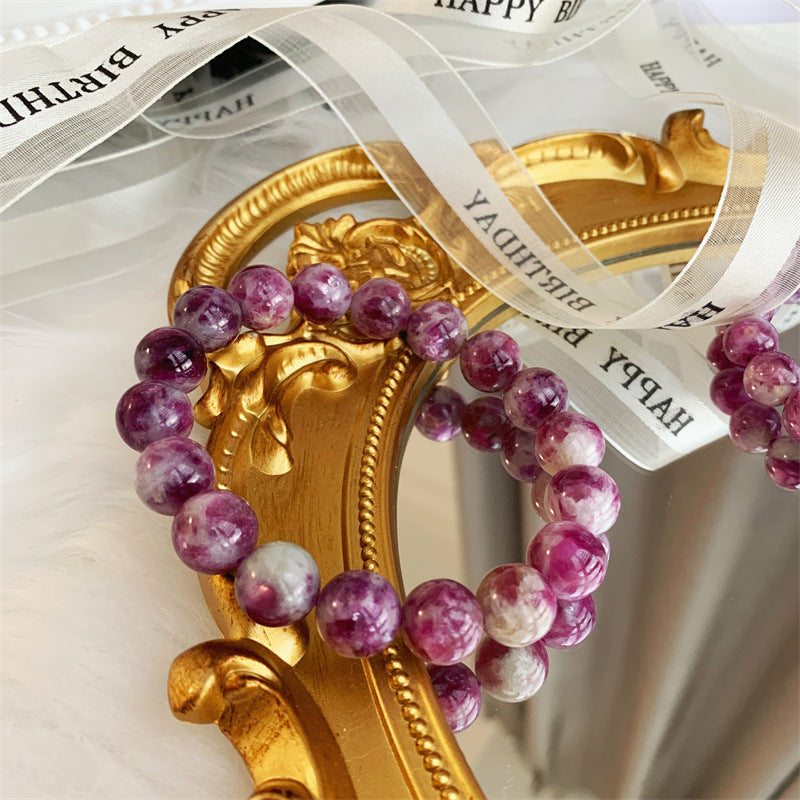 Purple Natural Crystal Snowflake Bracelet