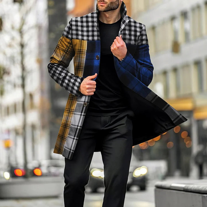 Men's Casual Woolen Mid-length Coat