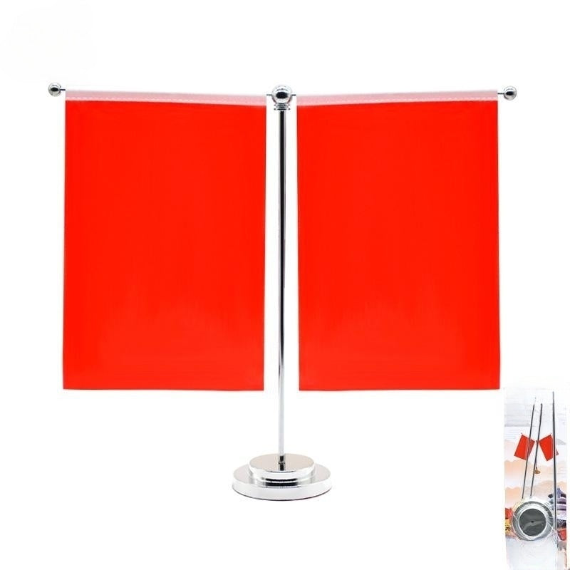 Desk Flagpole Metal Stand T-base Desktop  Flag