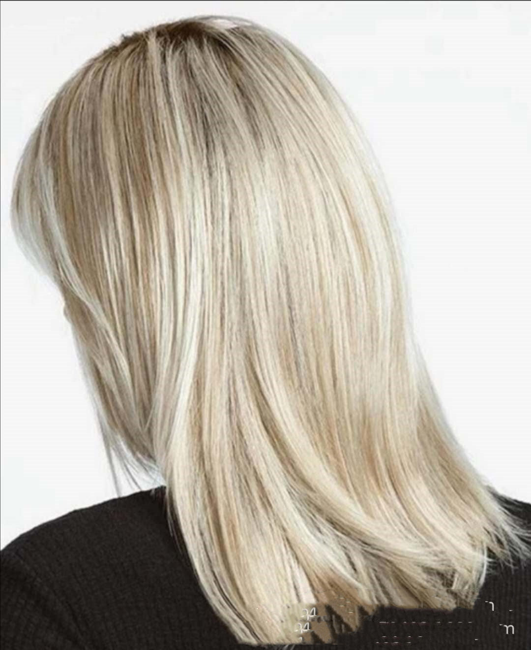 Platinum Highlights Brown Gradient Dyed Chemical Fiber Hair