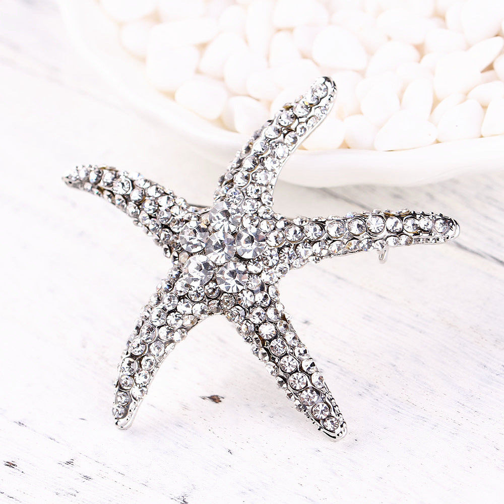 Diamond Starfish Brooch