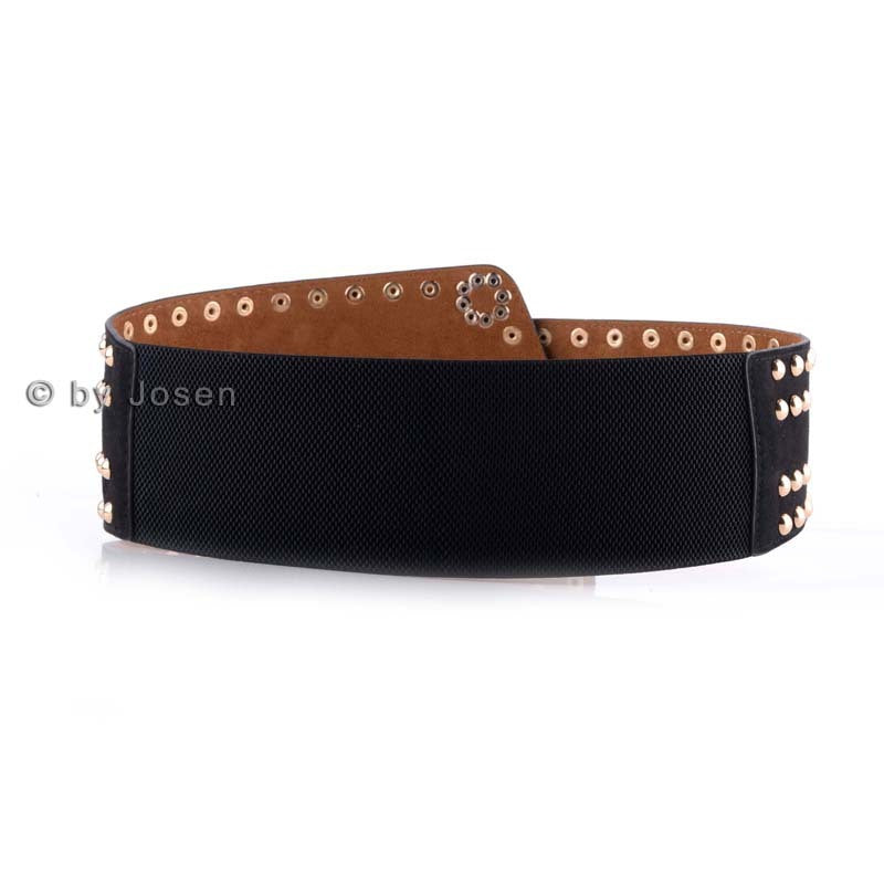 Rivet Elastic Wide Waistband Fashion Belt