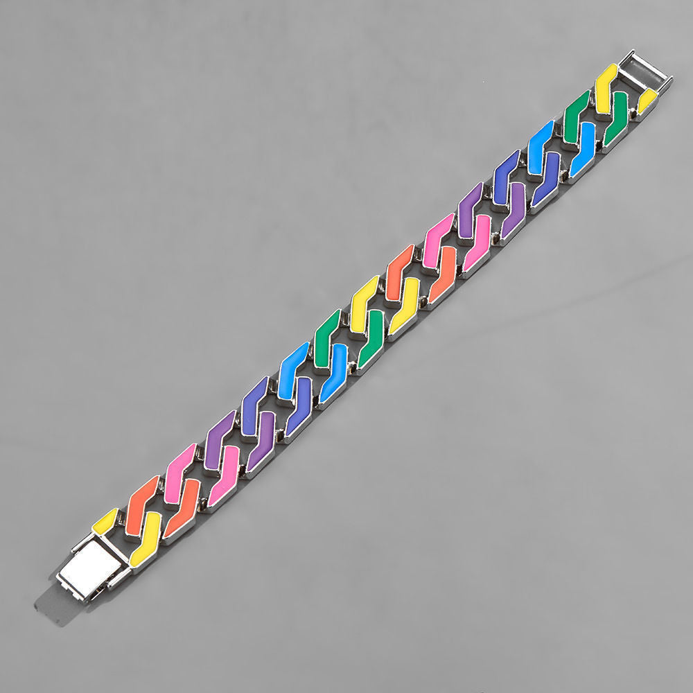 Rainbow Cuban Necklace Bracelet