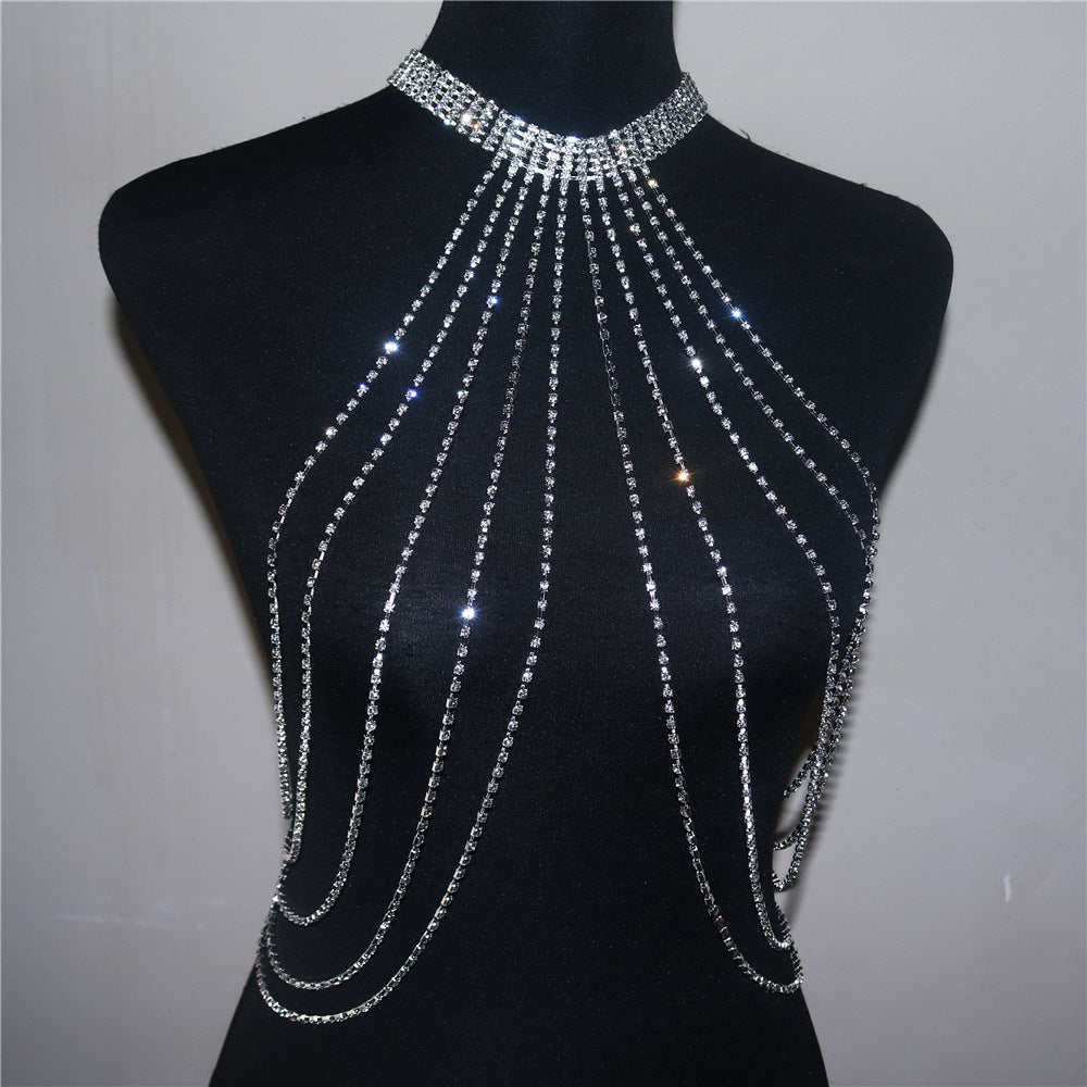 Multi-layer Rhinestone Tassel Body Chain