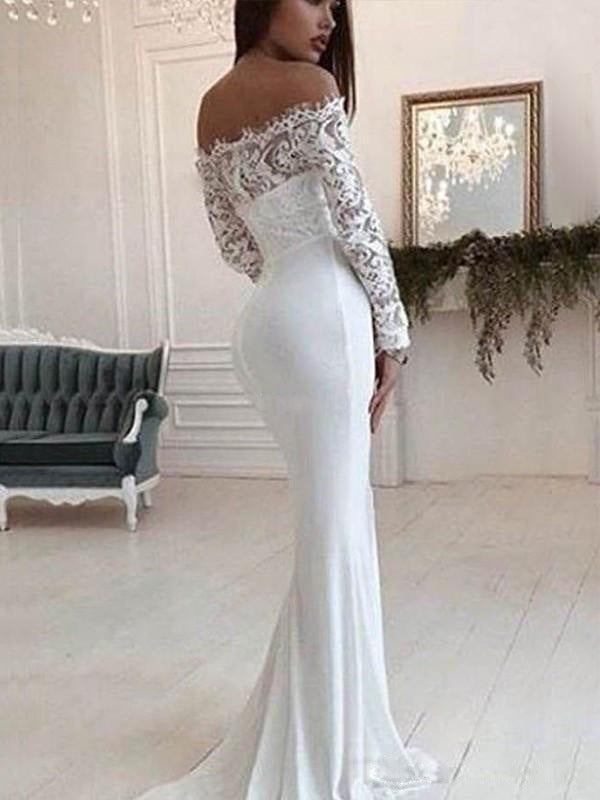 Long Sleeve Mopping Wedding Dress