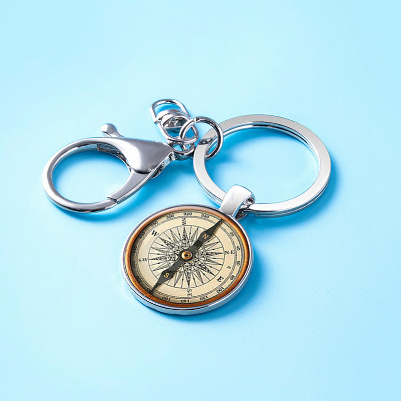 Steampunk Compass Keychain