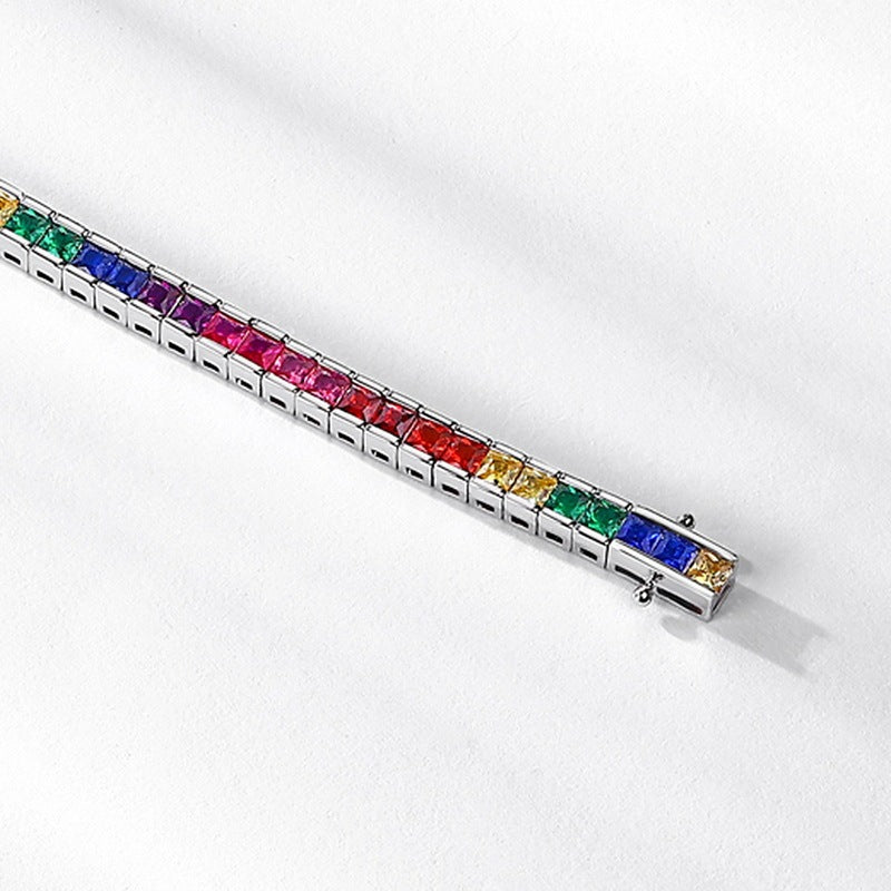 Rainbow S925 Silver Zircon Bracelet