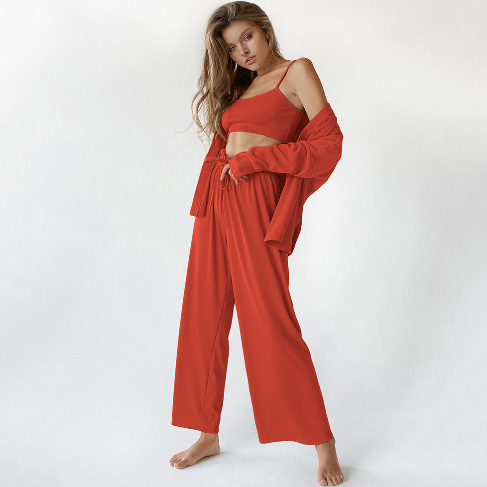 Pajamas Vest Three-piece Homewear