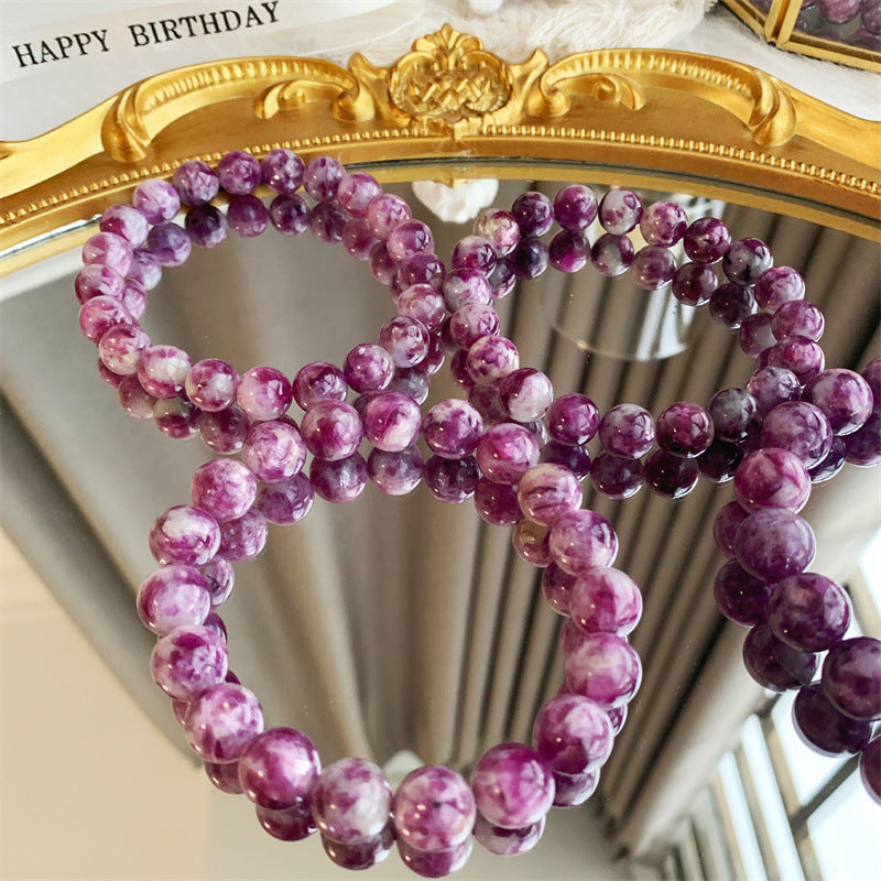 Purple Natural Crystal Snowflake Bracelet