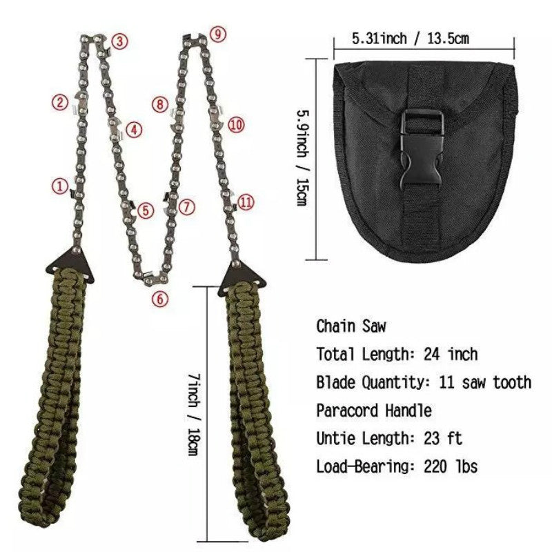 Braided Rope Camping Survival Pocket Saw