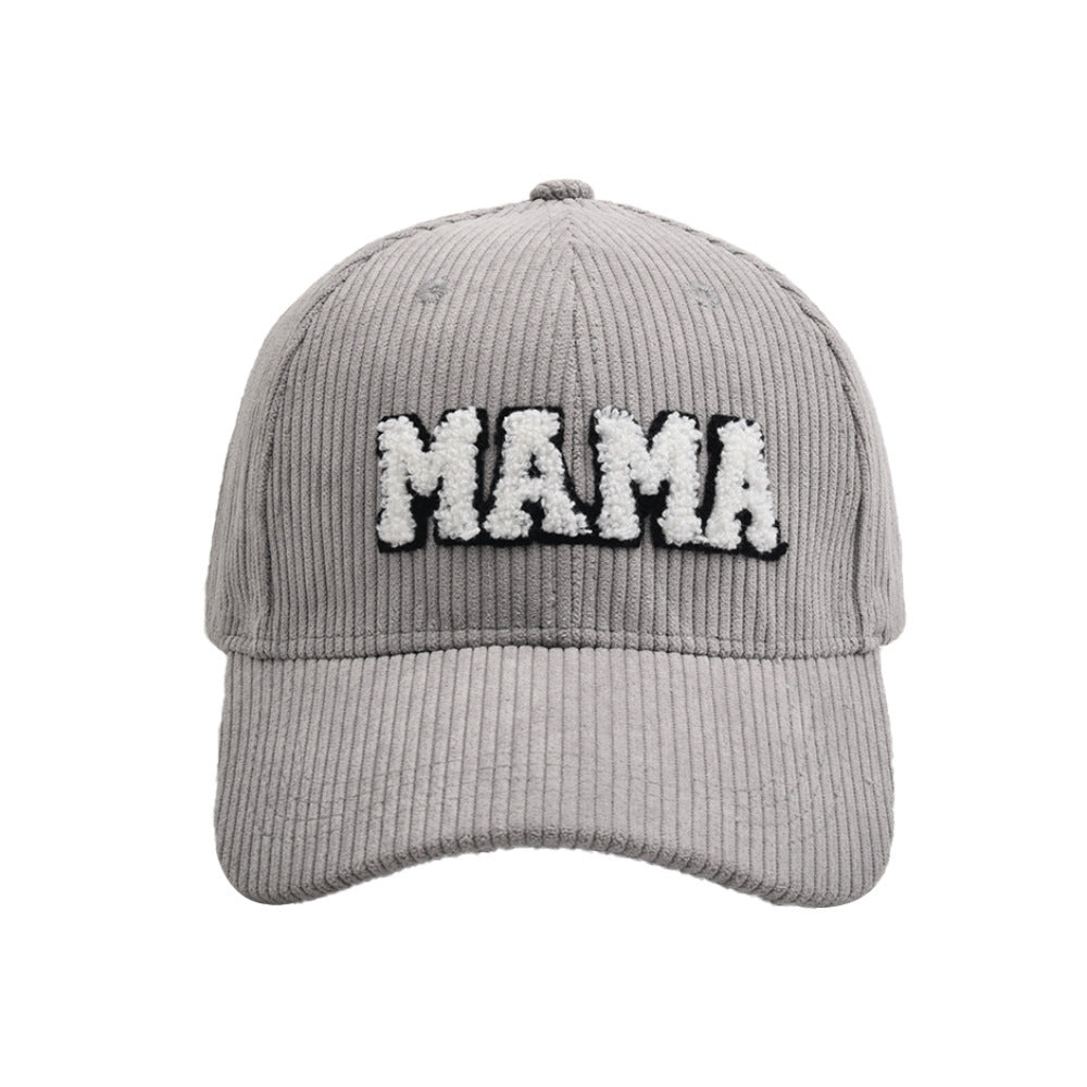 MAMA Parent-child Embroidered Corduroy Baseball Cap