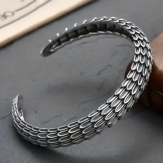 Viking Dragon Scale Cuff Bracelet.