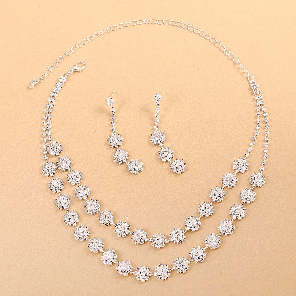 Fashion Rhinestone Necklace Earring Set