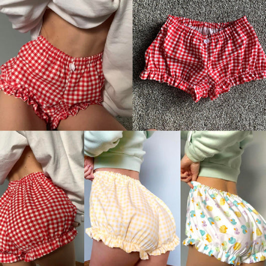 Bowknot Plaid Shorts