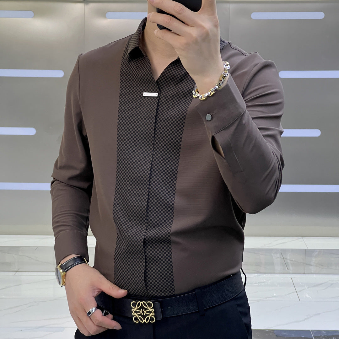 Men's Fashion Business Casual Long Sleeve Shirt