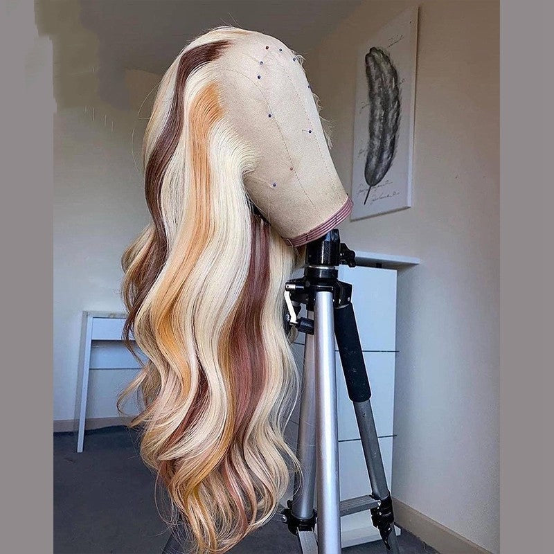 Brown Blonde Colored Human Hair Wig