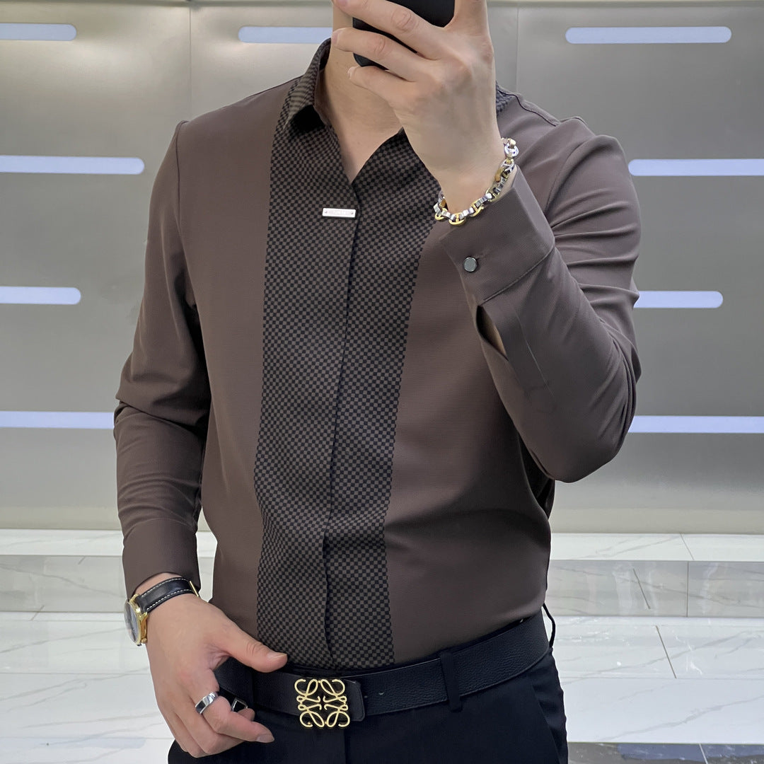 Men's Fashion Business Casual Long Sleeve Shirt