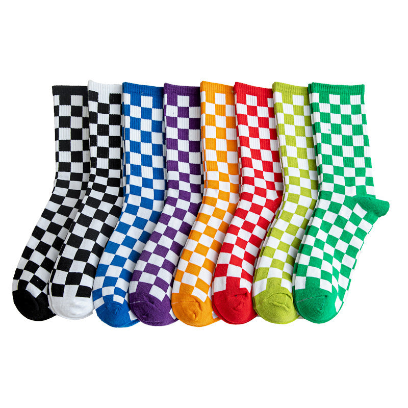 Chessboard Fashion Tube Socks