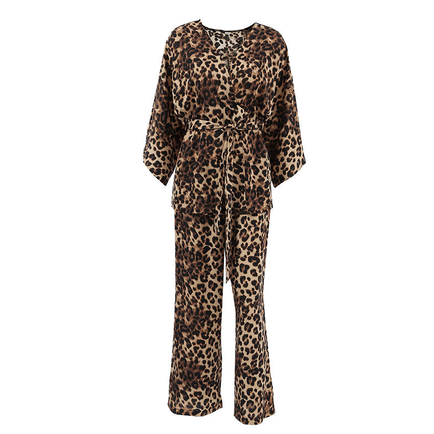 Leopard Print Loose And Breathable Pajama Set