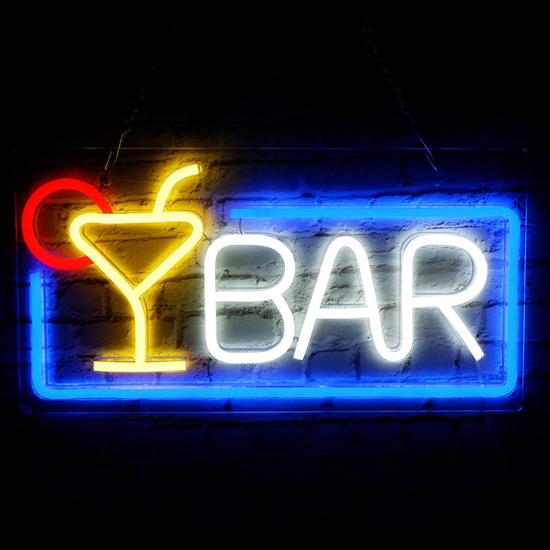 Brightly Colored Neon Bar Lights