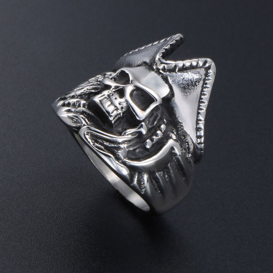 Pirate Skull Titanium Steel Ring