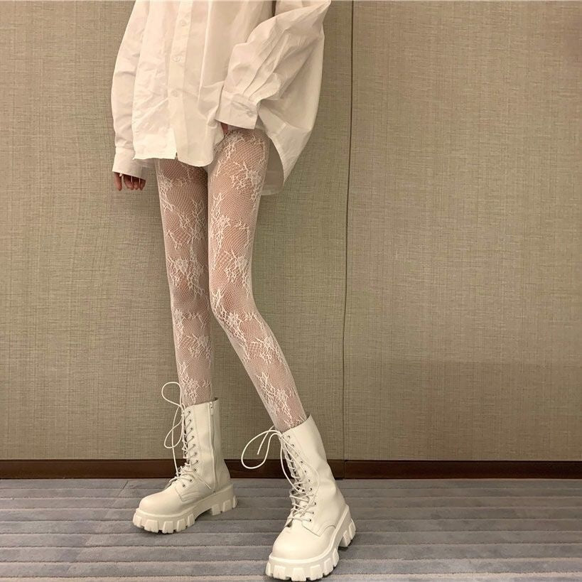 Hollow Lace Mesh Stockings