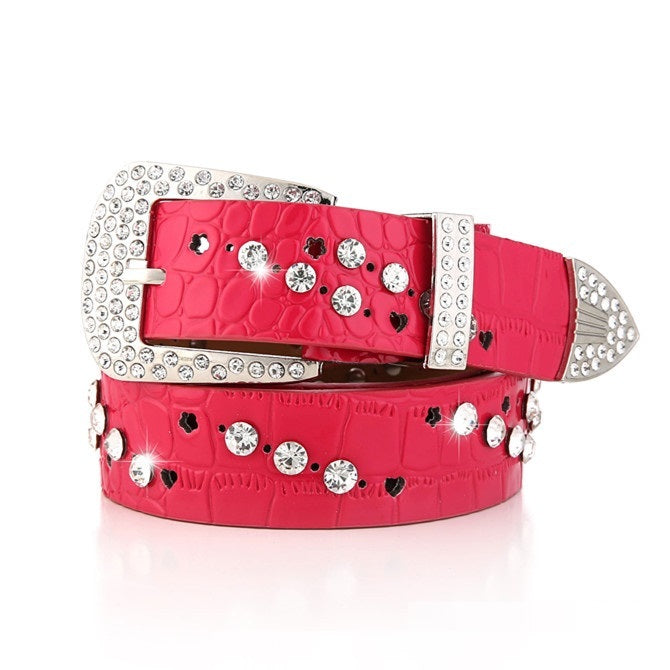 Women's Fashionable Belt With Diamond Decoration