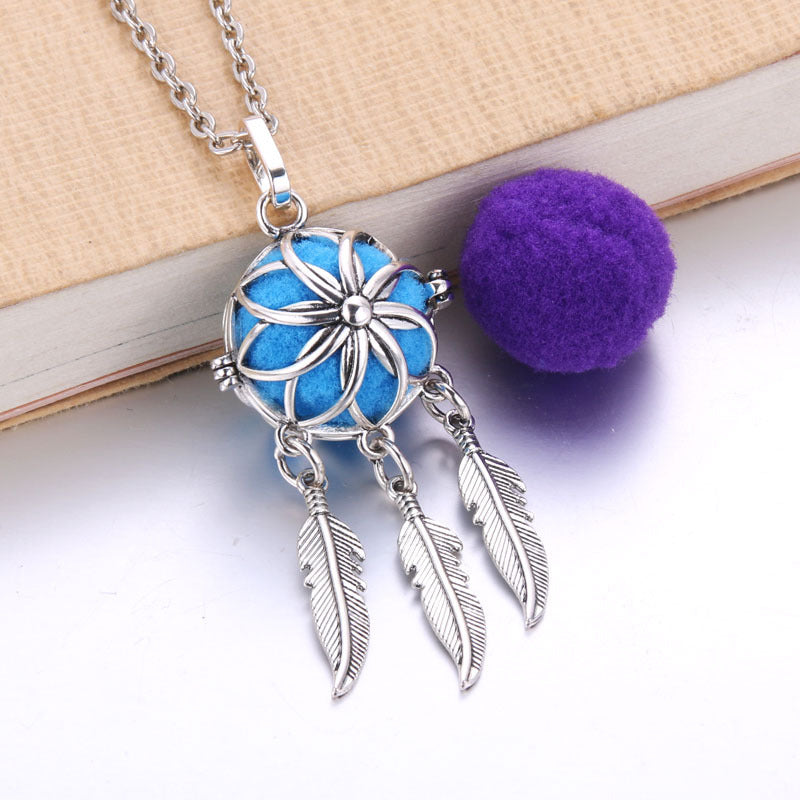 Mexico Chime Essential Oil Diffuser Hollow Pendant Necklace