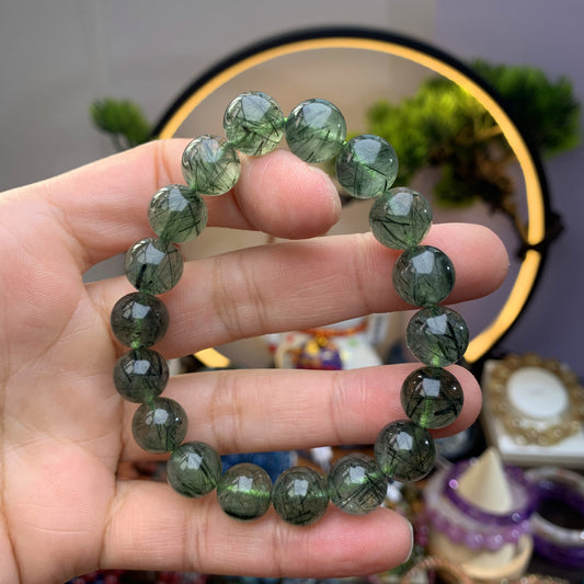 Natural Crystal Ball Raw Ore Opal Green Bracelet