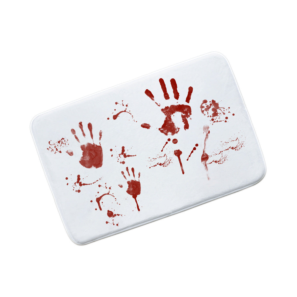 Halloween Blood Footprints Bathroom Mat