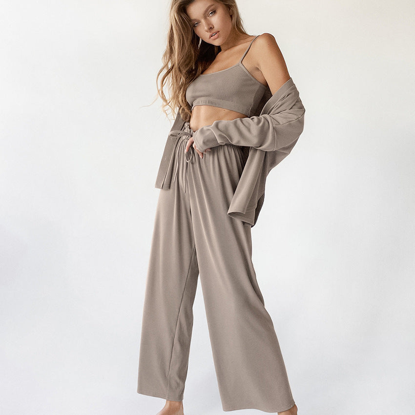 Pajamas Vest Three-piece Homewear