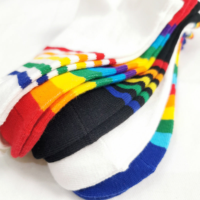 Rainbow Short Tube Low Top Socks