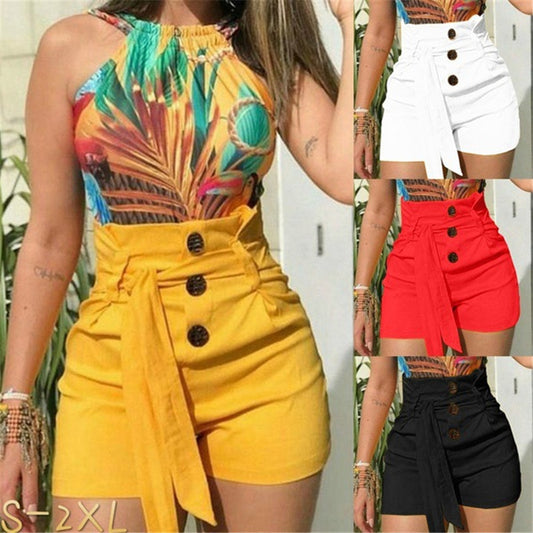 Slim Fit Fashion High Waist Shorts