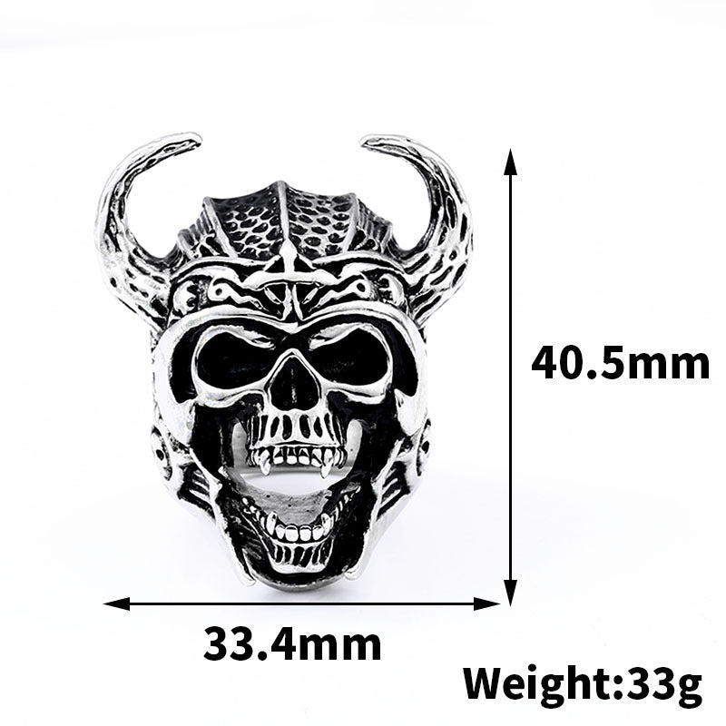 Stainless Steel Skull Warrior Ring