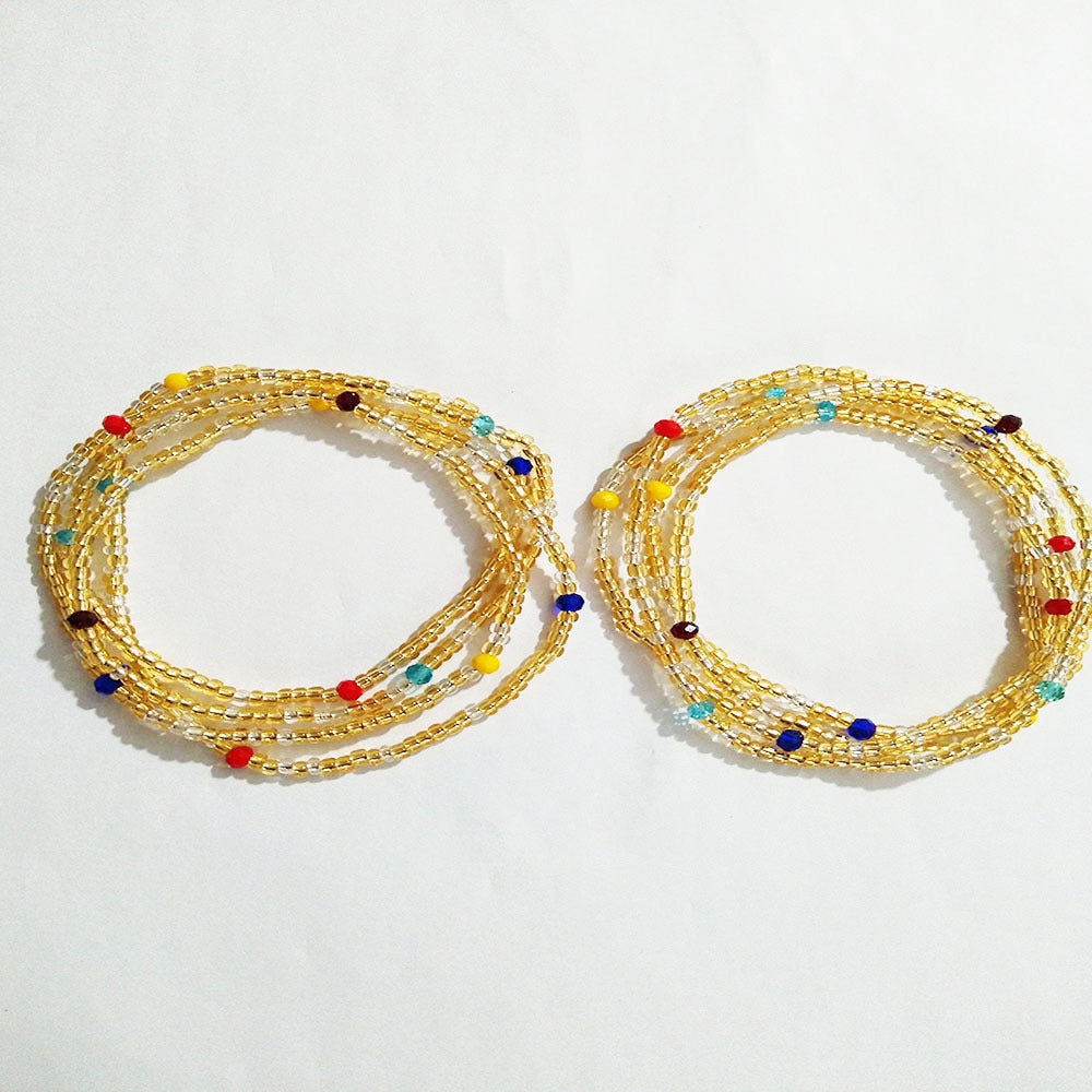 Colored Glass Crystal Waist Chain