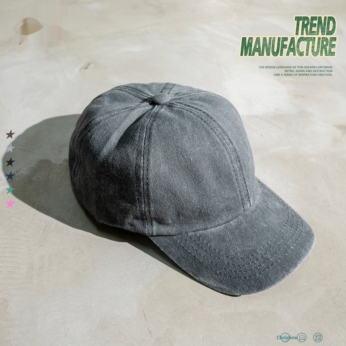 Children's Street Clothing Ins Washed And Worn Children's Peaked Cap