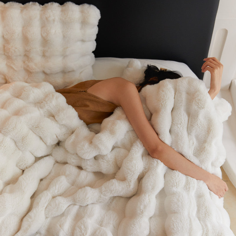 Fur Rabbit Hair Sofa Blanket