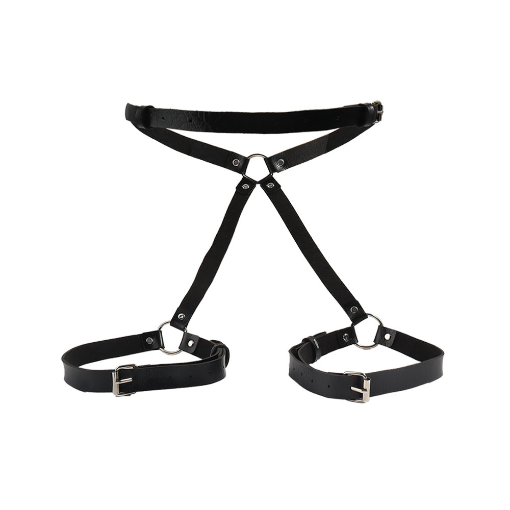 Sexy Bondage Belt Black Leather Strap Hip Harness