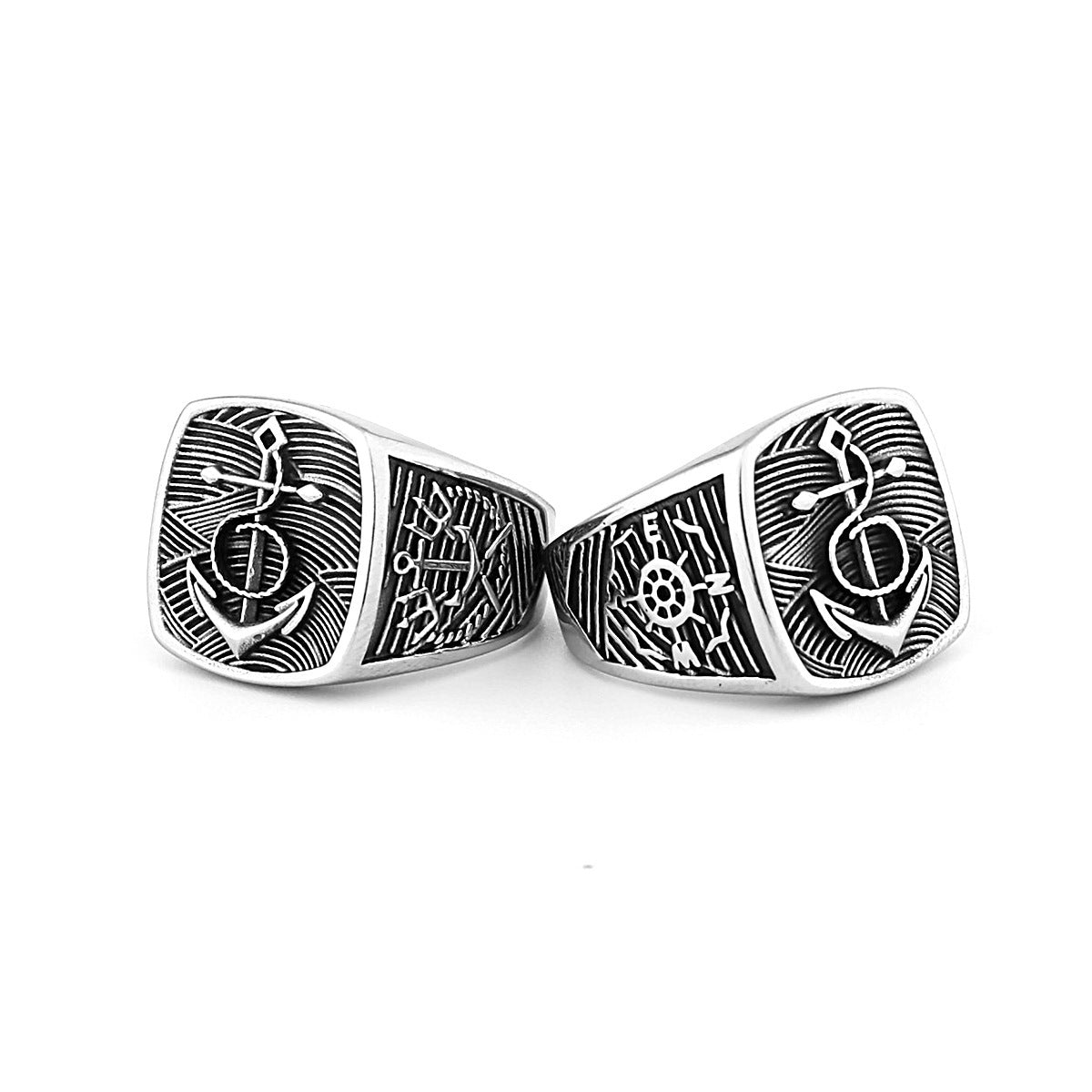 Nordic Viking Boat Anchor Titanium Steel Ring