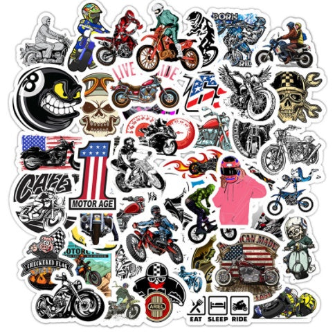 50 Motorcycle Stickers