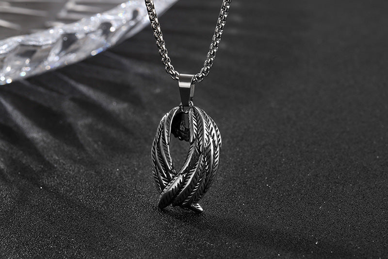 Stainless Steel Wings Men's Pendant Necklace