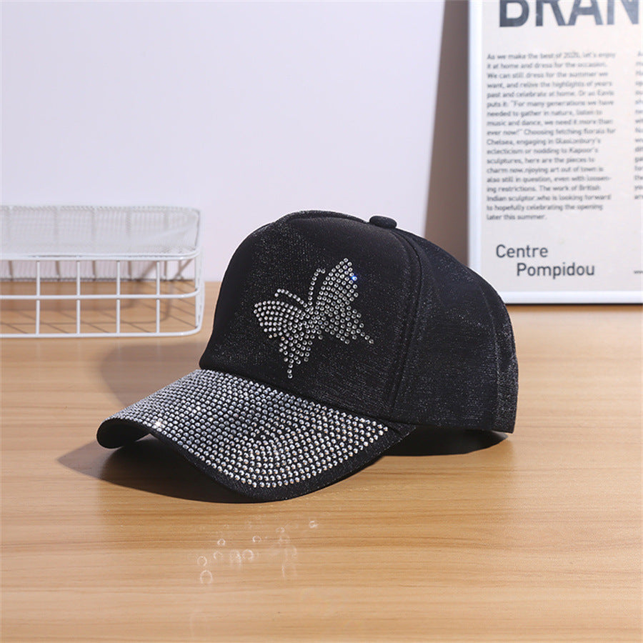 Rhinestone Butterfly Flash Baseball Cap