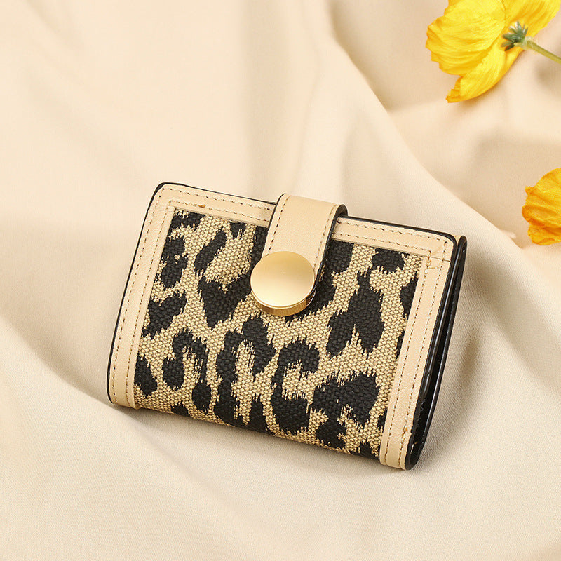 Trendy Leopard Print Fashion Short Wallet