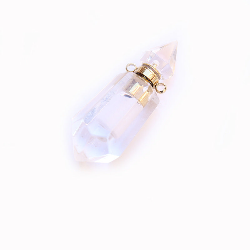 Natural Crystal Perfume Bottle Necklace