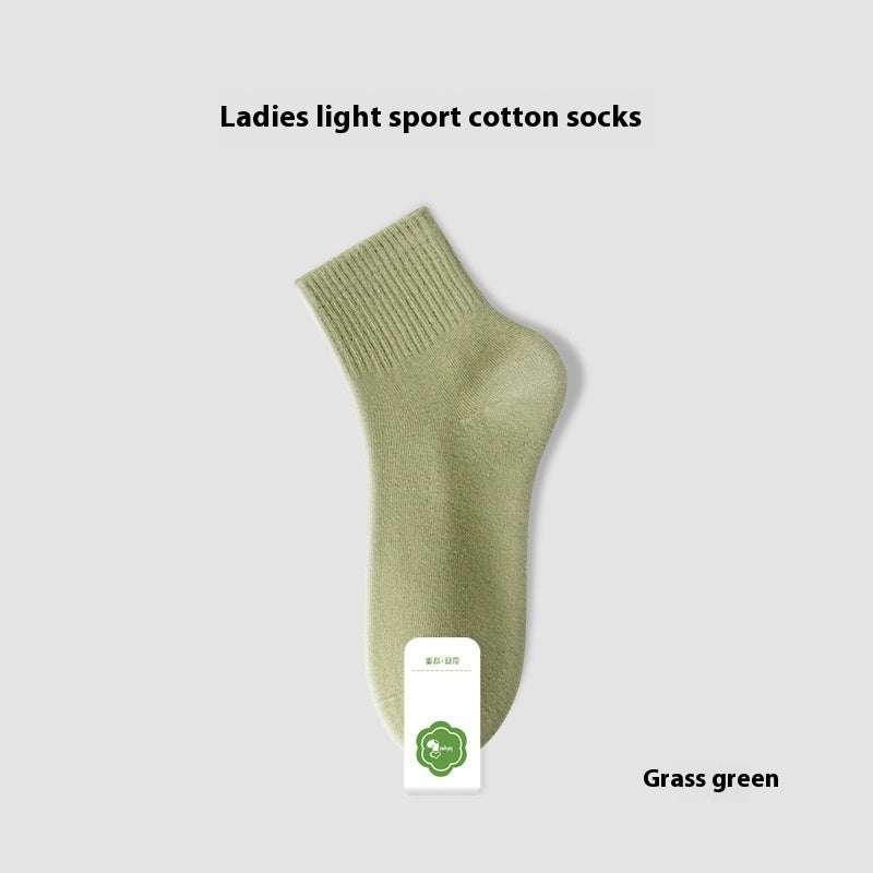 Summer Thin Pure Cotton Deodorant Sweat Absorbing Sports Tube Socks