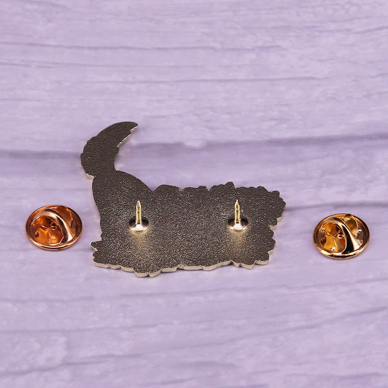 Stretching Cat Pin